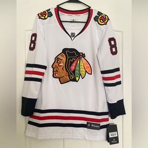 AUTHENTIC Fanatic Chicago Blackhawks Patrick Kane White Jersey, Women’s S NWT
